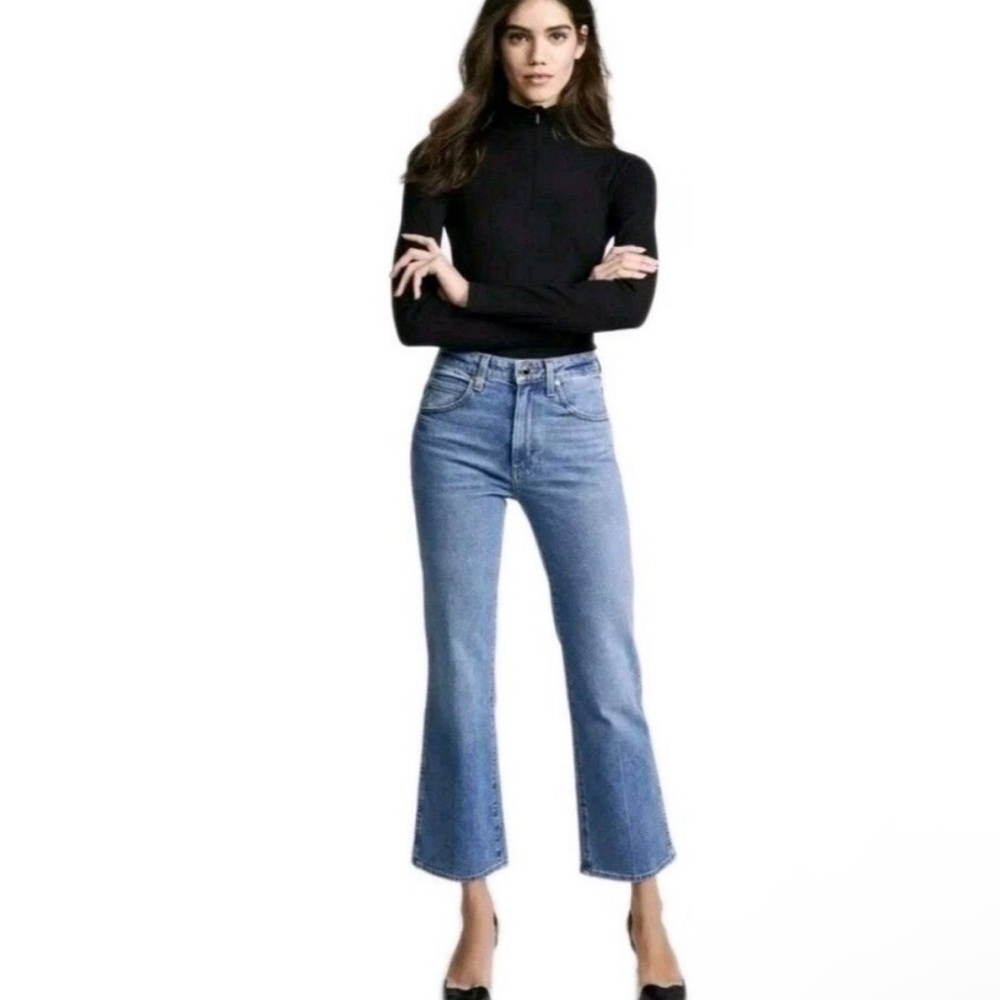 Khaite Vivian Vintage Blue Jeans Women’s Size 30 High Rise Bootcut Cropped Denim